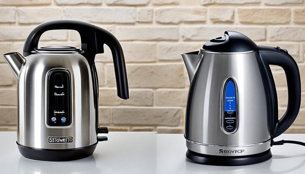 brushed stainless steel kettles