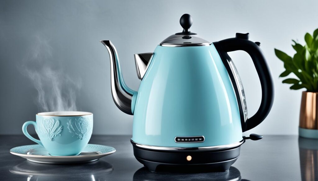 Antique style electric kettle with contemporary features