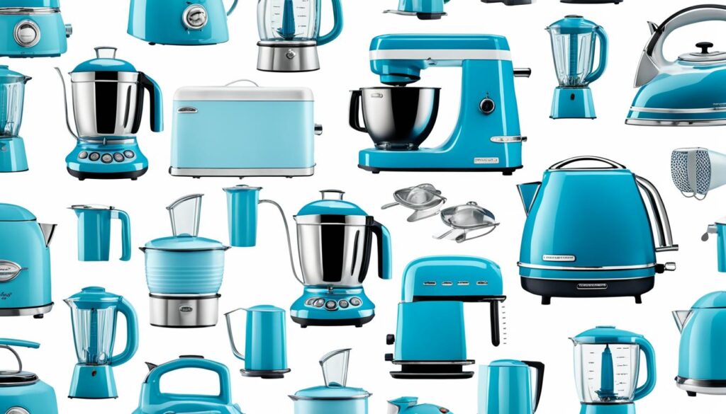 versatility of blue vintage kitchen appliances